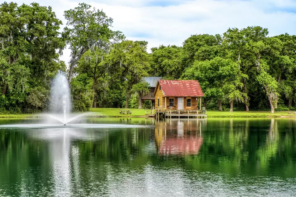 Fishing lake on the resort grounds