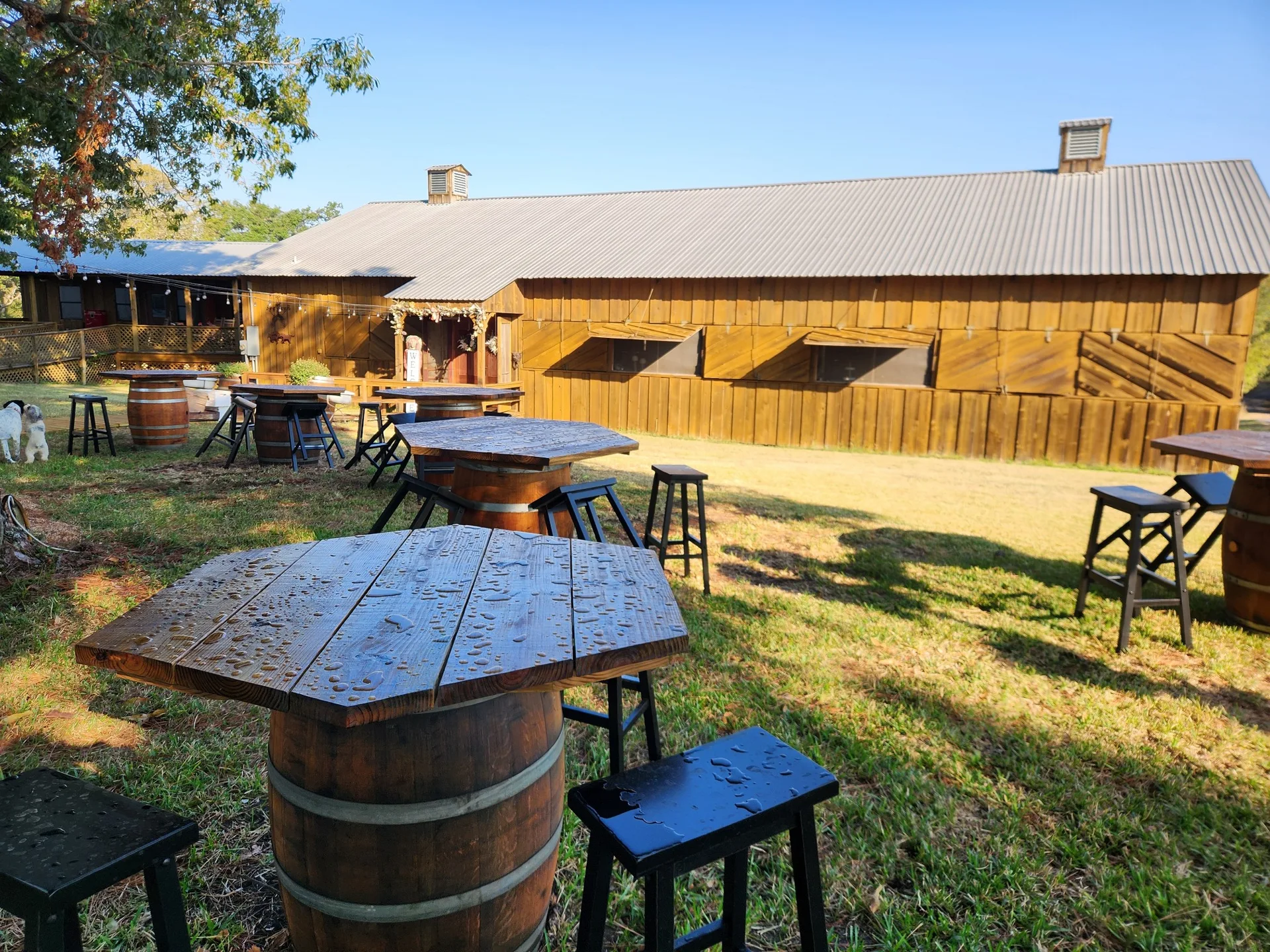 Covered porch on the Twin Oaks grounds