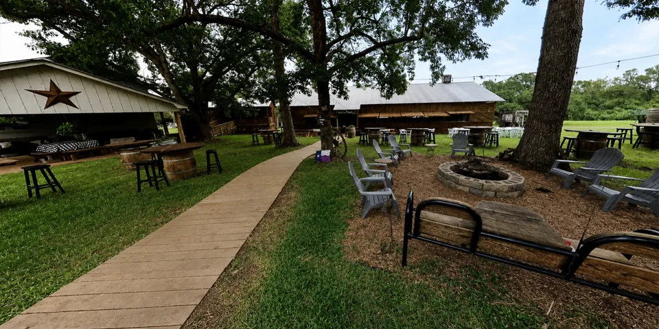 A landscaped walk through the Twin Oaks ranch